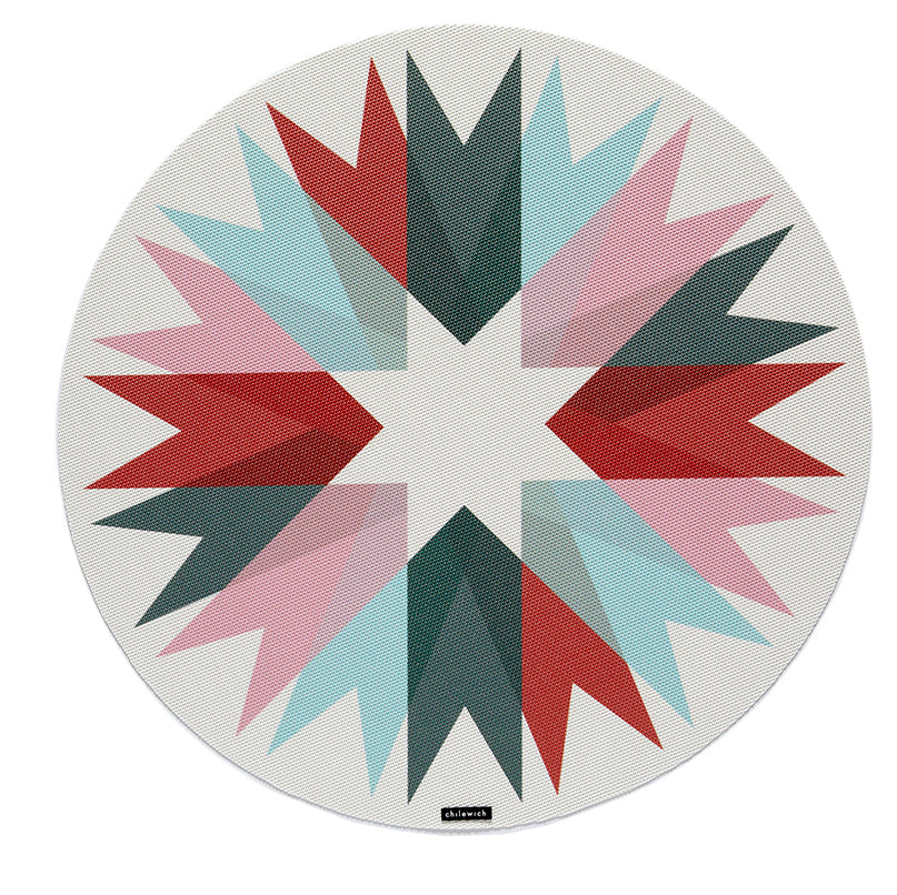 Chilewich Ribbon Round Place Mats Set/4 (Juniper)