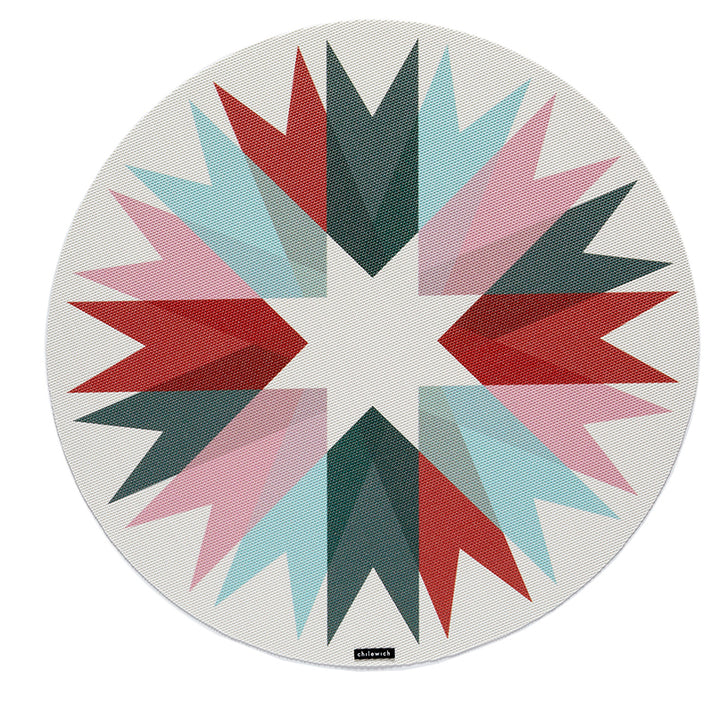 Chilewich Ribbon Round Place Mats Set/4 (Juniper)