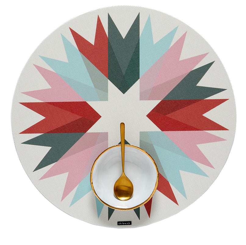Chilewich Ribbon Round Place Mats Set/4 (Juniper)