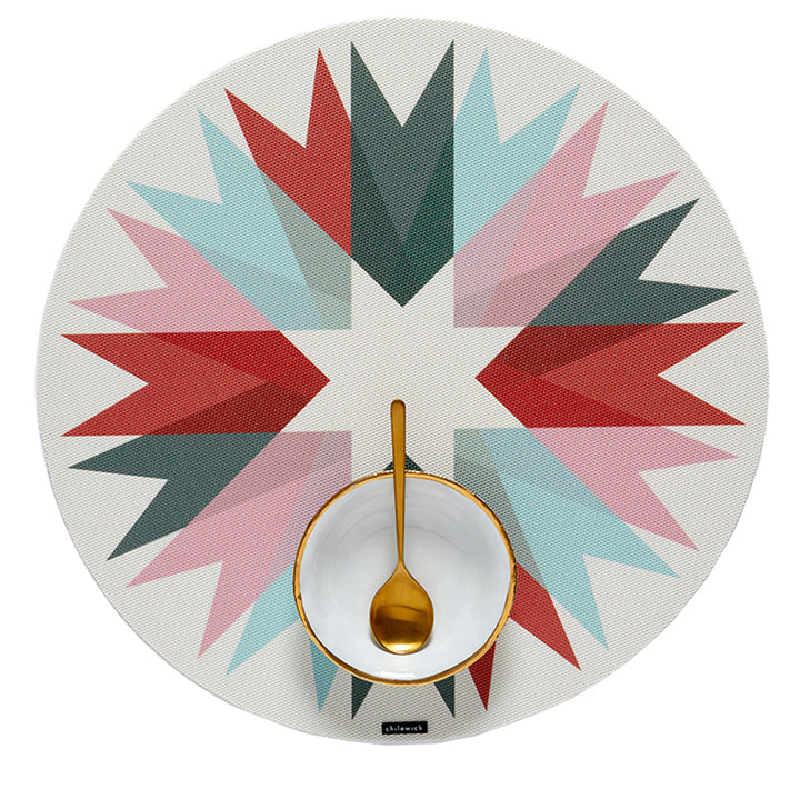 Chilewich Ribbon Round Place Mats Set/4 (Juniper)