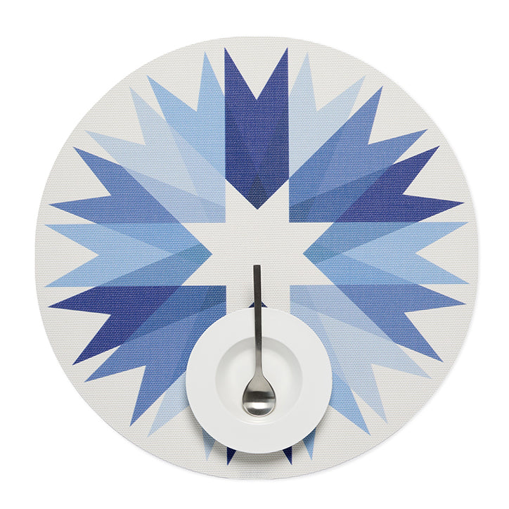 Chilewich Ribbon Round Place Mats Set/4 (Frost)