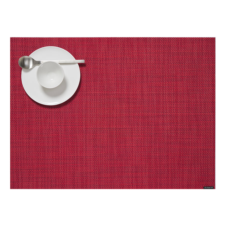 Chilewich Mini Basketweave Rectangle Place Mats Set/4 (Scarlet)