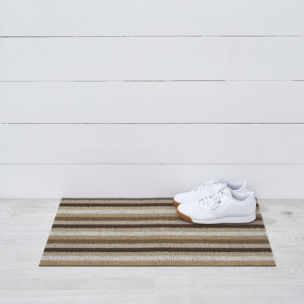 Chilewich Even Stripe Shag Floor Mats (Mocha)