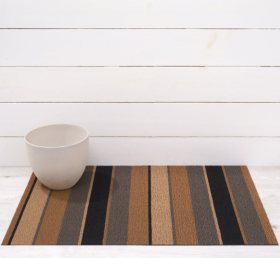 Chilewich Bolt Stripe Shag Floor Mats (Honey)