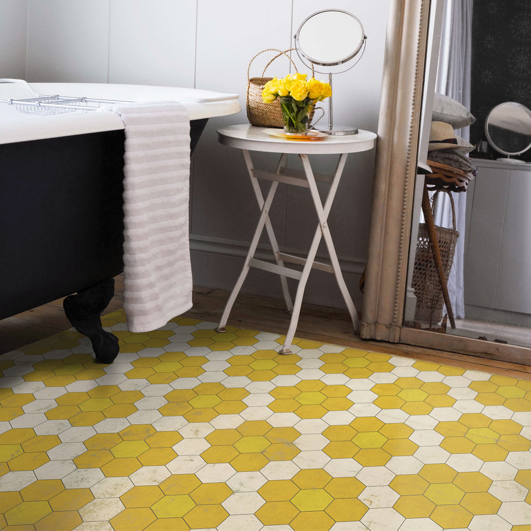 Vintage Vinyl Floorcloth Mats (Pattern 02 The Bee's Knees)