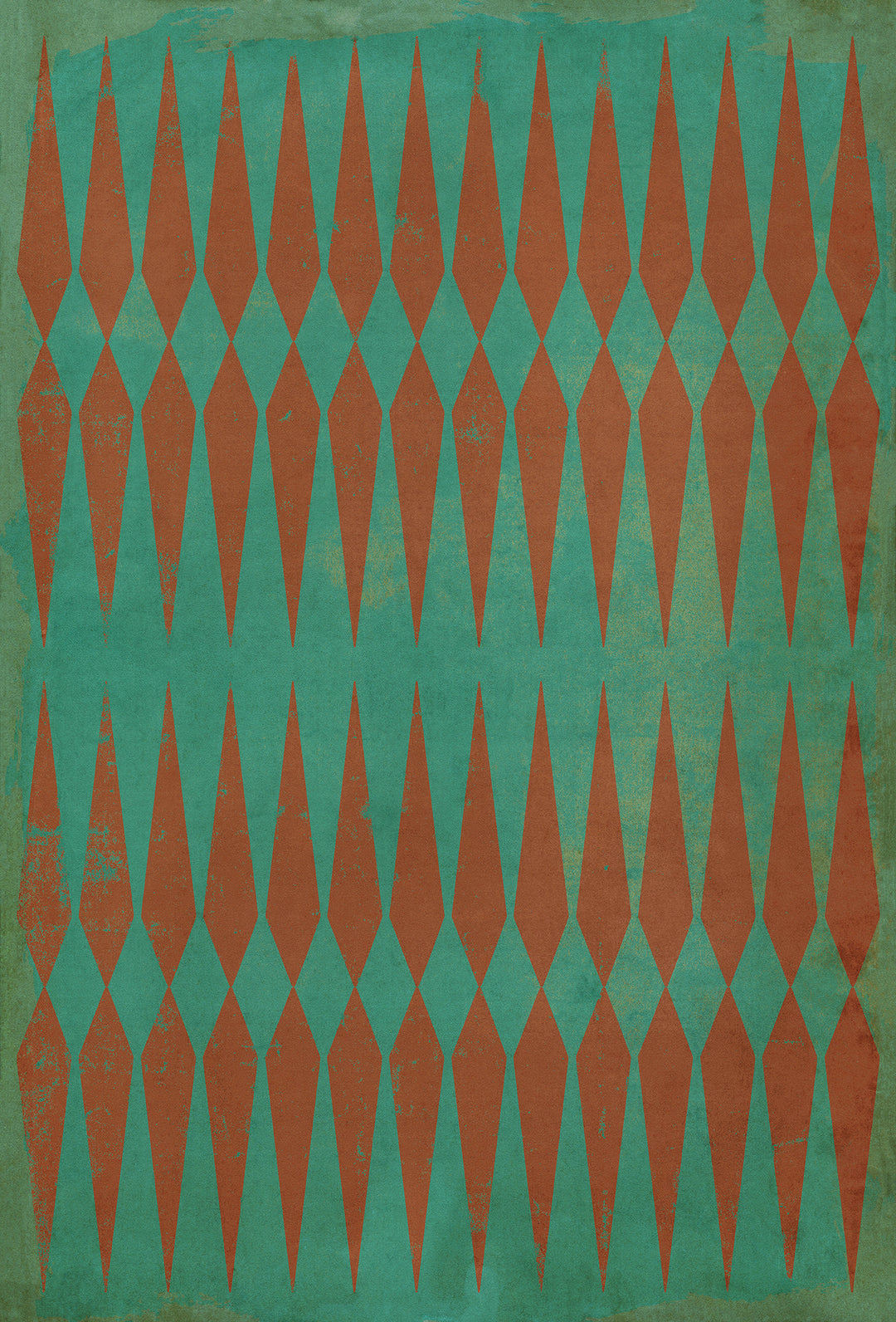 Vintage Vinyl Floorcloth Rug (Pattern 08 The Dragon's Throat)