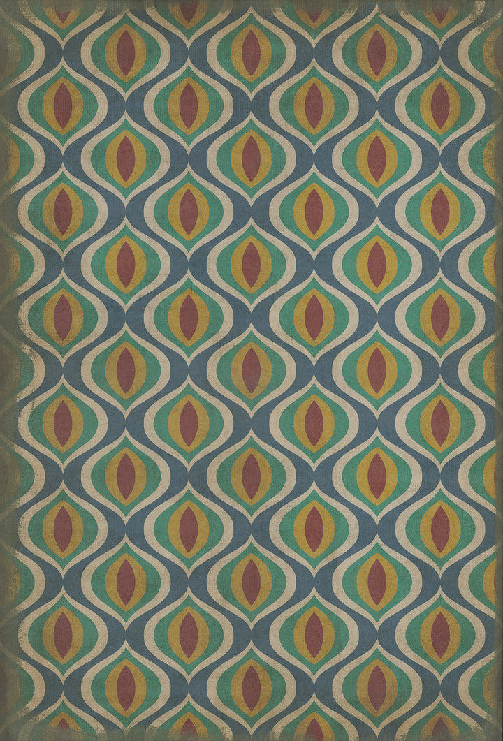 Vintage Vinyl Floorcloth Rug (Classic Pattern 15 Constantinople)