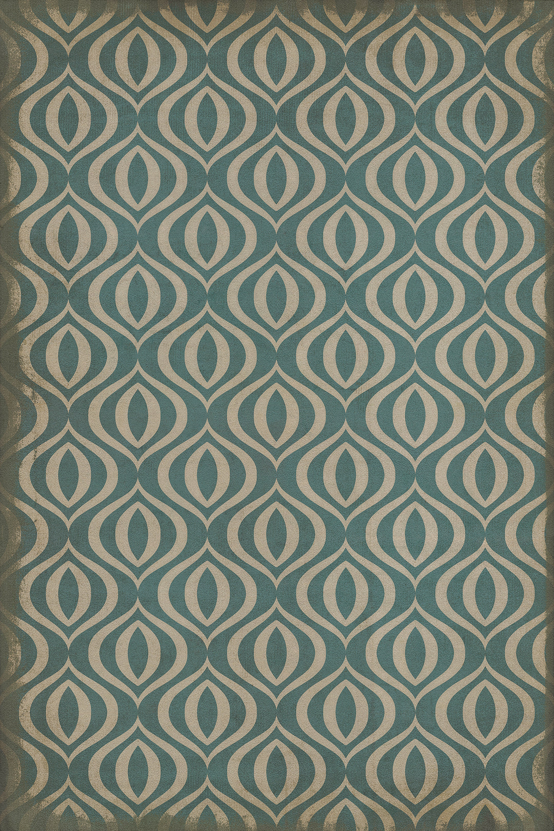 Vintage Vinyl Floorcloth Rug (Classic Pattern 15 Lithium)