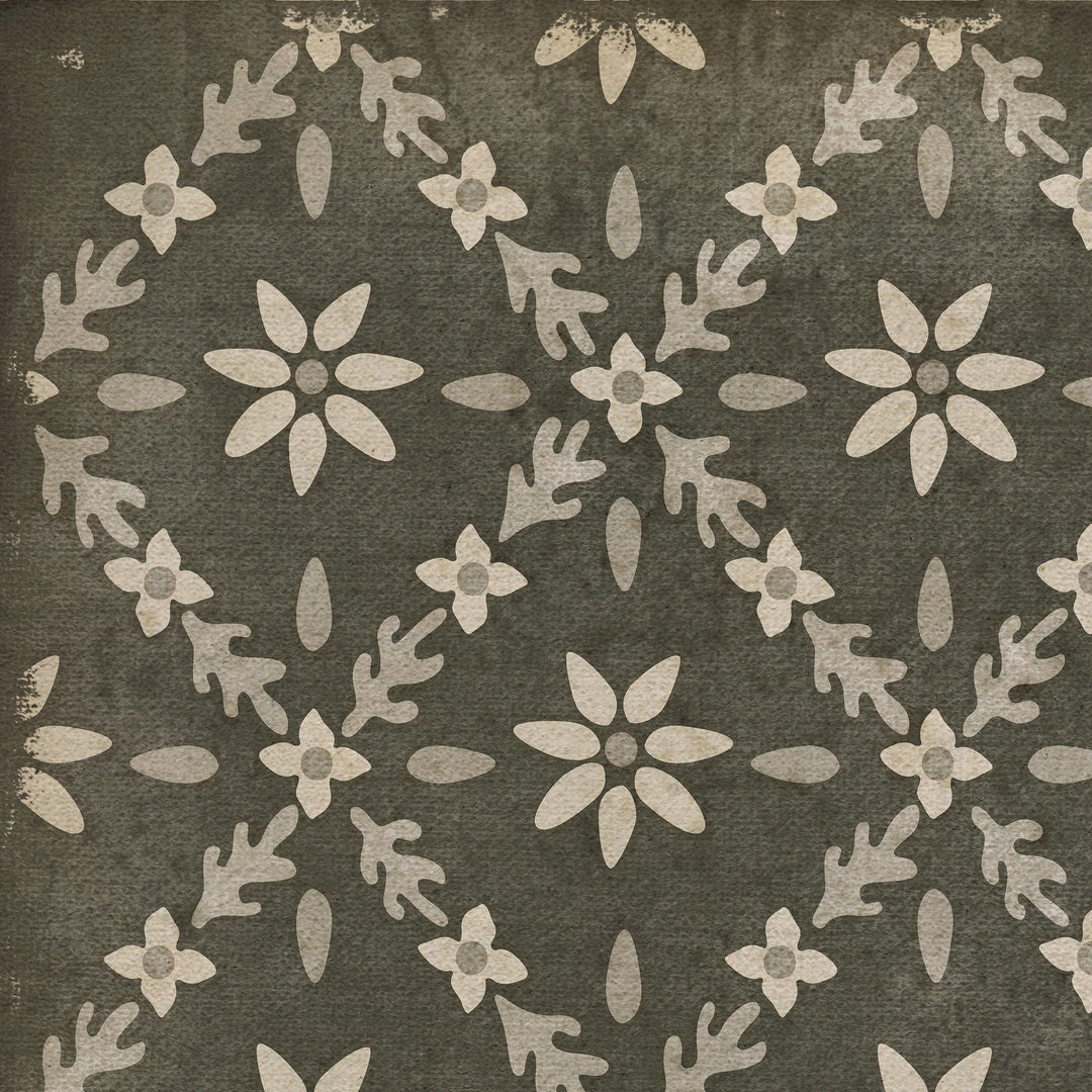 Vintage Vinyl Floorcloth Rug (Williamsburg -Naturalist - Linnaeus)