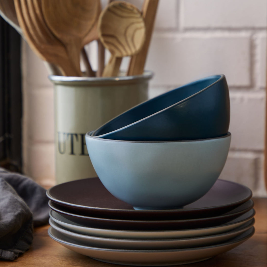 Costa Nova Stacked Organic Fine Stoneware Dinnerware (Sky Blue)