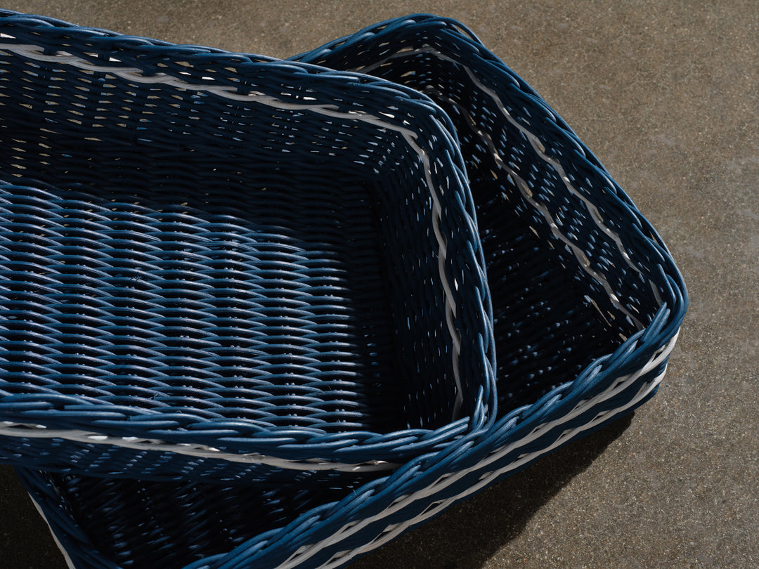 Danville Navy/White Storage Basket Set/2.