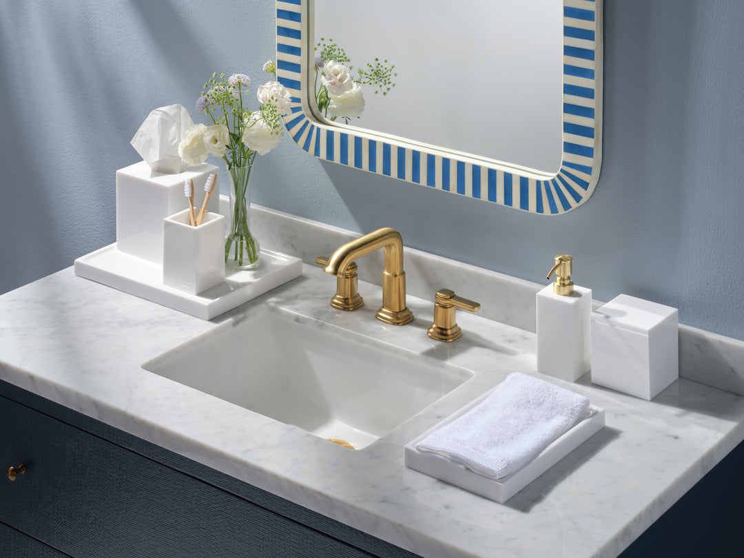 Vail White Gloss Resin Bathroom Accessories