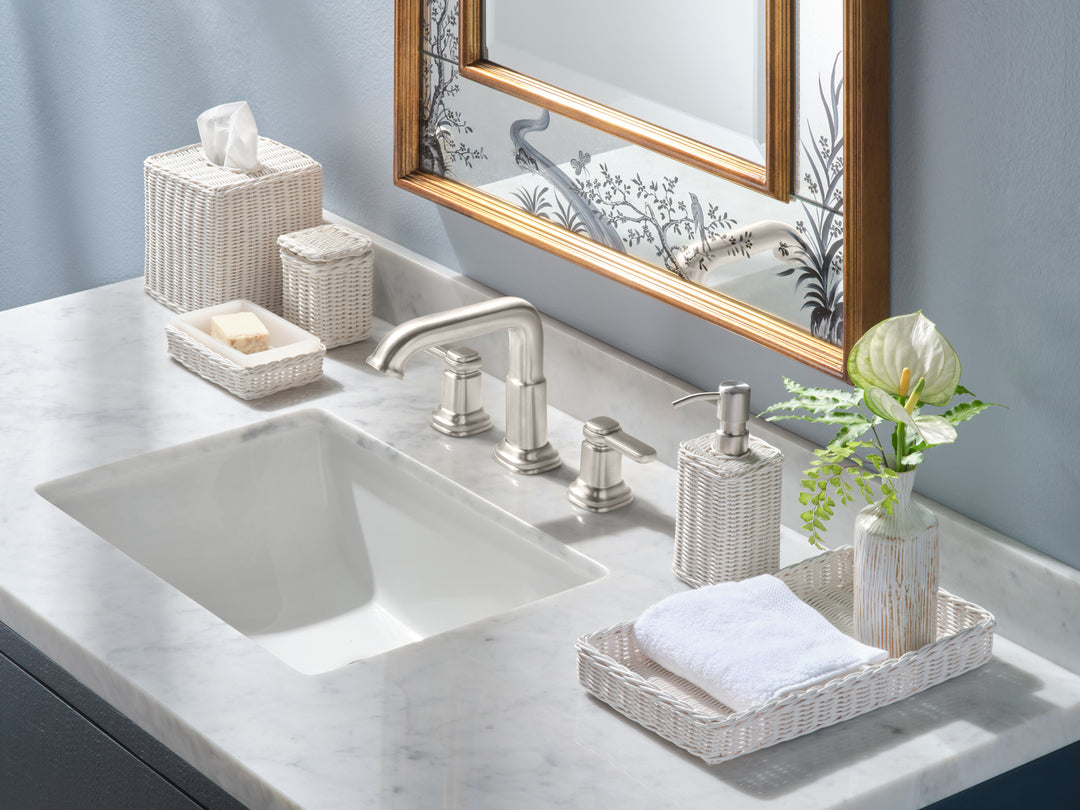 Kardia Rattan Bathroom Accessories (Cotton White)