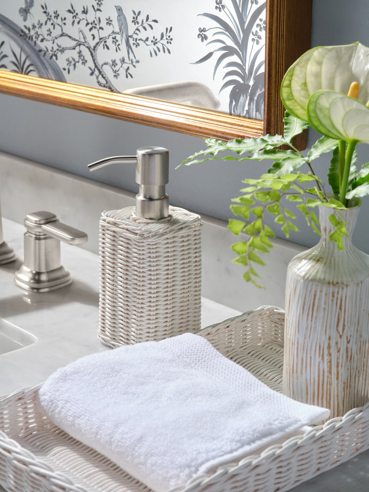 Kardia Rattan Bathroom Accessories (Cotton White)