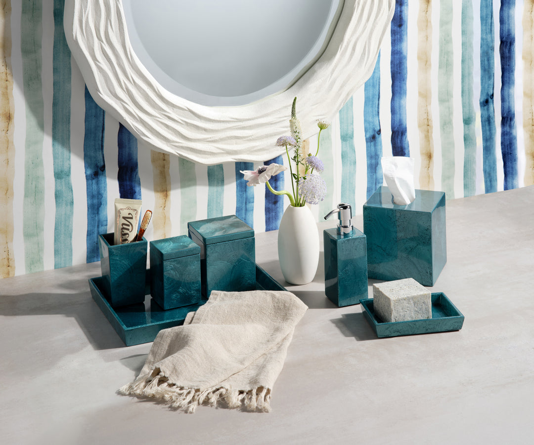 Navagio Spiral Burl Resin Bathroom Accessories (Topaz)