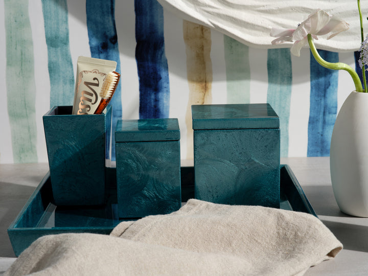 Navagio Spiral Burl Resin Bathroom Accessories (Topaz)