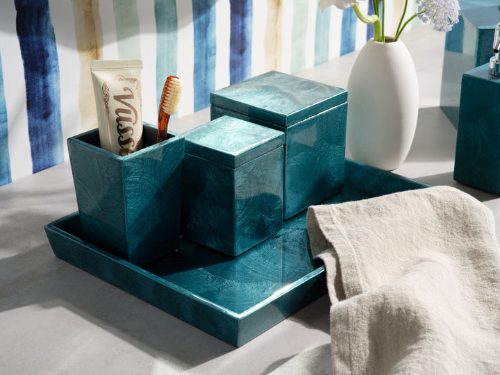 Navagio Spiral Burl Resin Bathroom Accessories (Topaz)