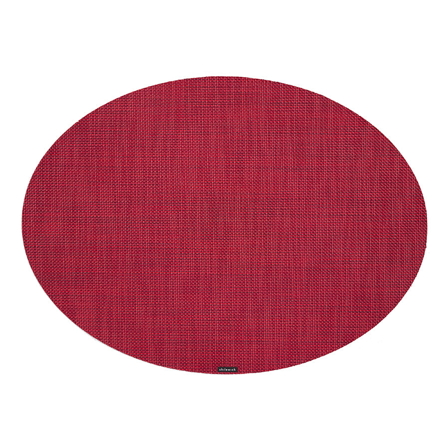 Chilewich Mini Basketweave Oval Place Mats Set/4 (Scarlet)