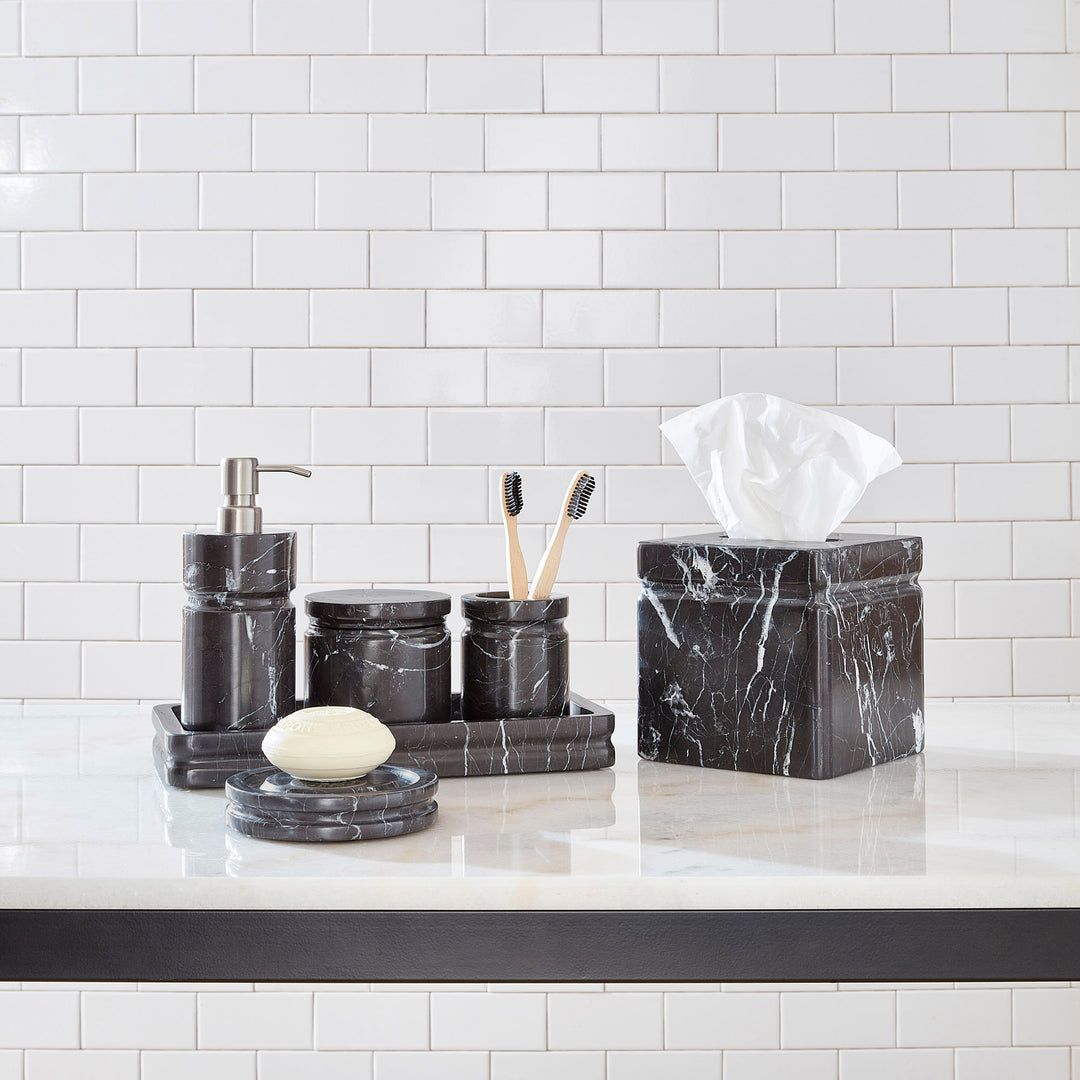 Marquina Black Marble Bathroom Accessories