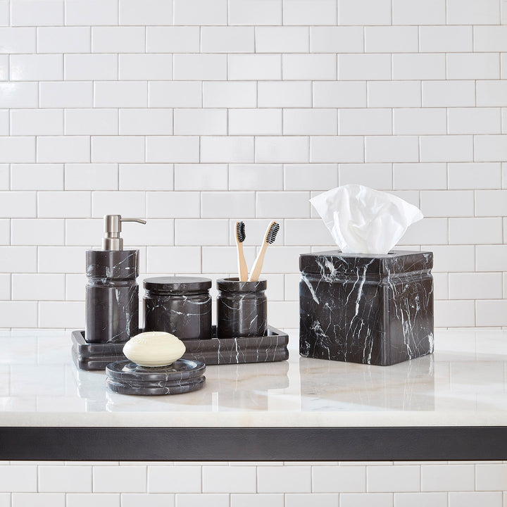 Marquina Black Marble Bathroom Accessories