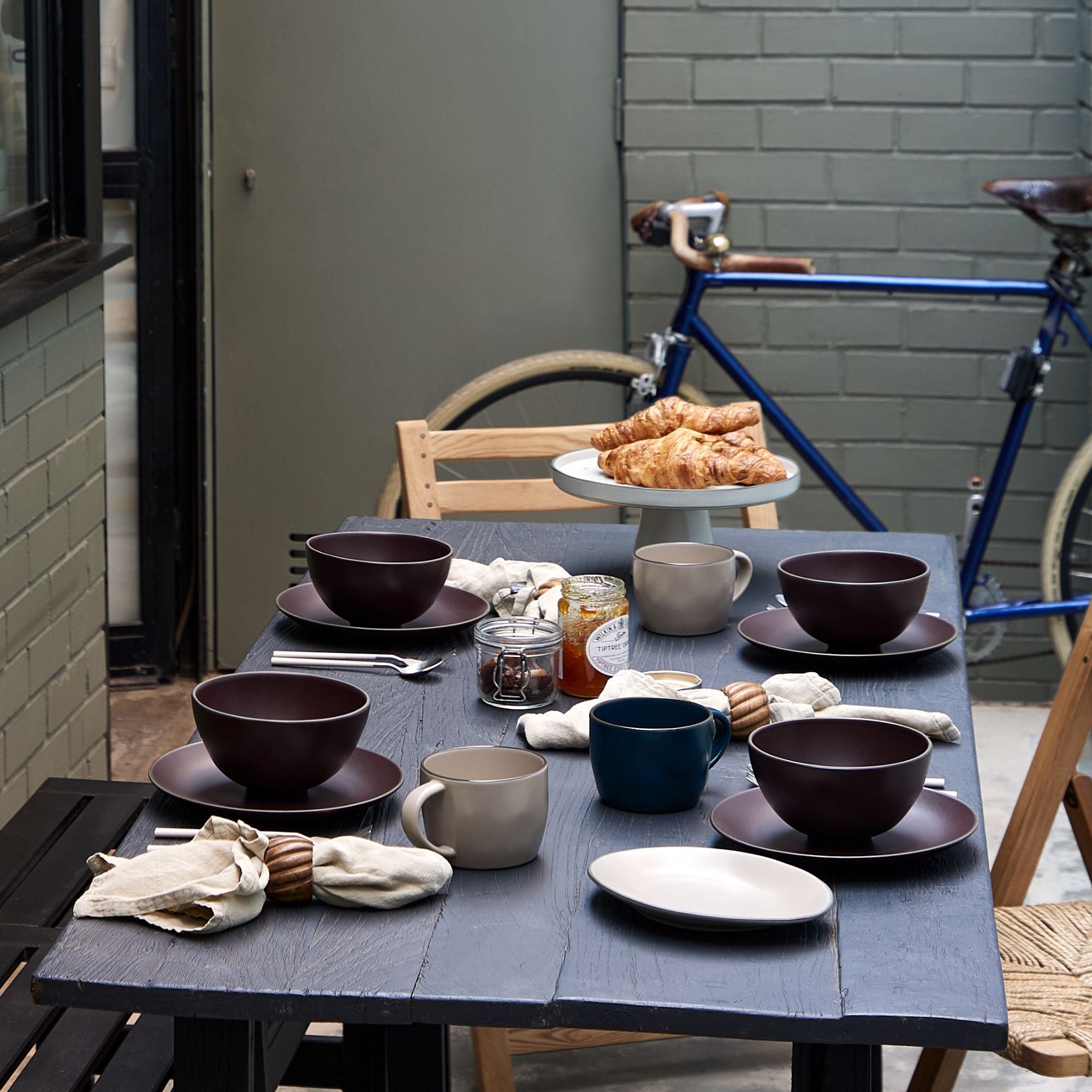 Costa Nova Stacked Organic Fine Stoneware Dinnerware (Port