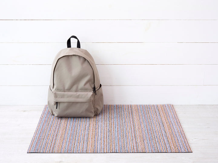 Chilewich Skinny Stripe Shag Floor Mats (Periwinkle)