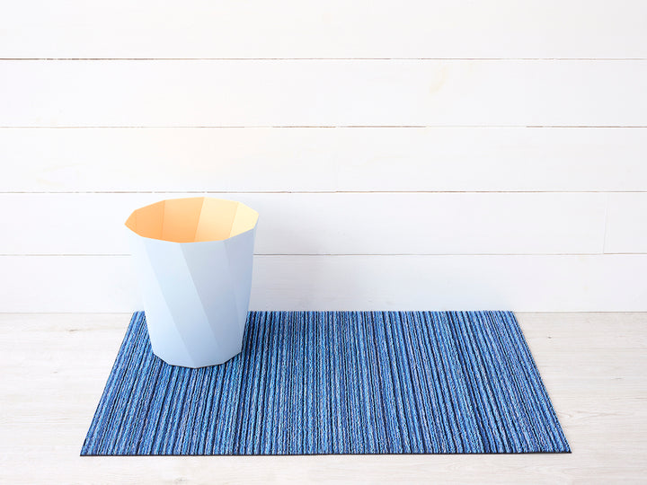 Chilewich Skinny Stripe Shag Floor Mats (Ocean)