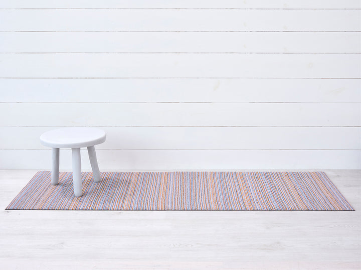 Chilewich Skinny Stripe Shag Floor Mats (Periwinkle)