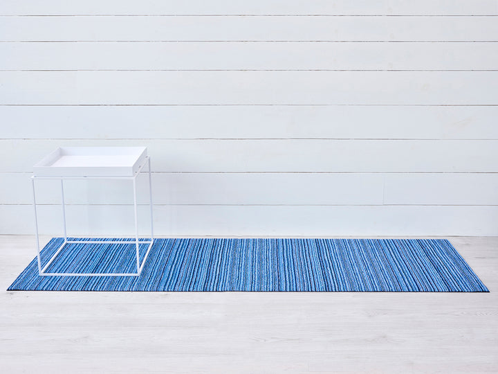 Chilewich Skinny Stripe Shag Floor Mats (Ocean)