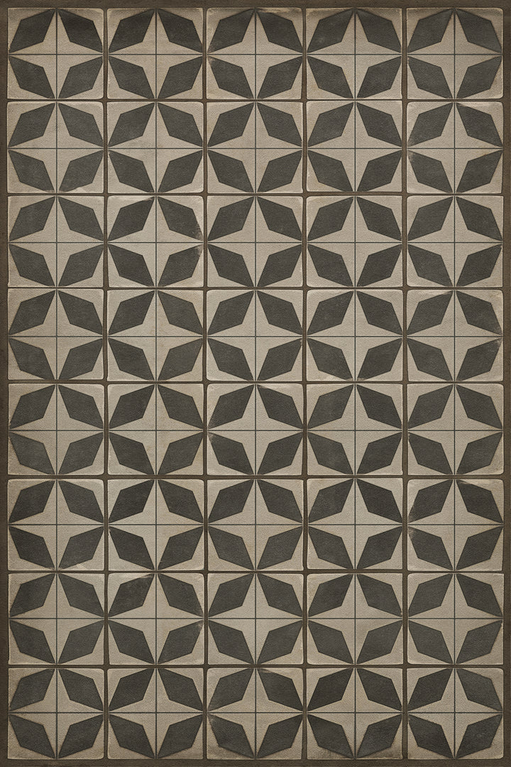 Vintage Vinyl Floorcloth Rug (Pattern 54 Sputnik)