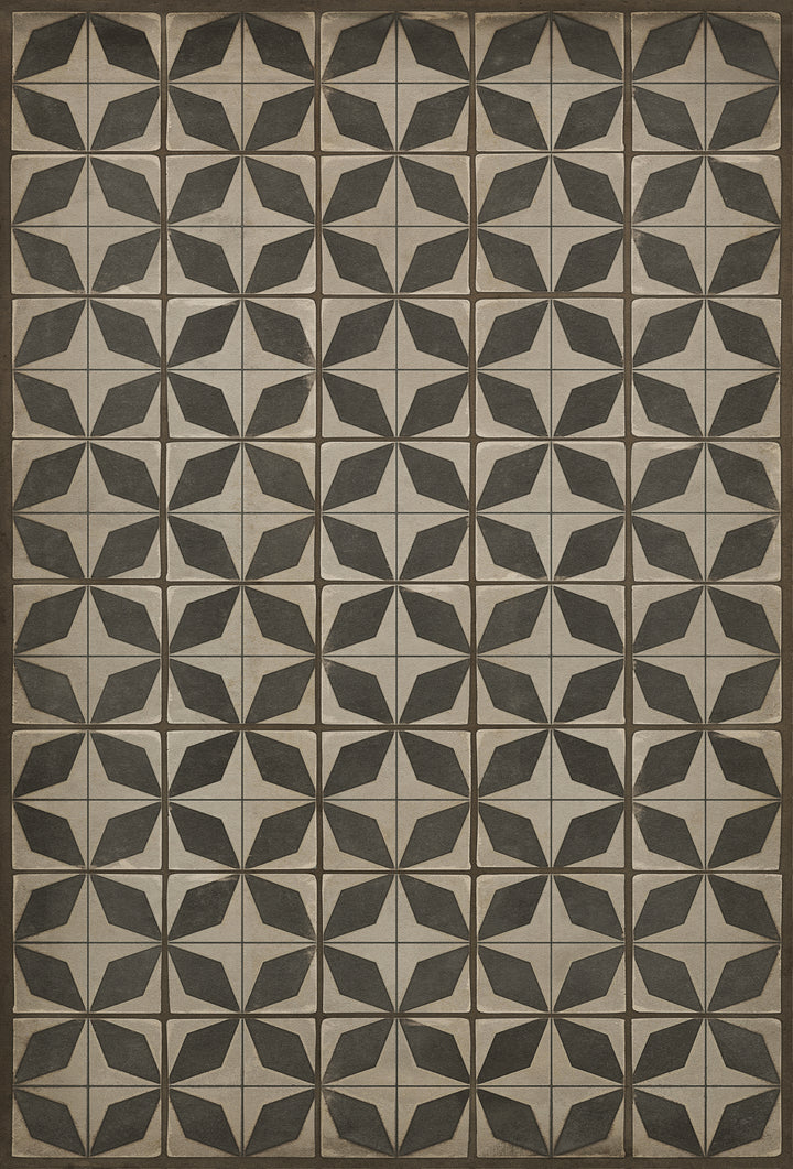 Vintage Vinyl Floorcloth Rug (Pattern 54 Sputnik)