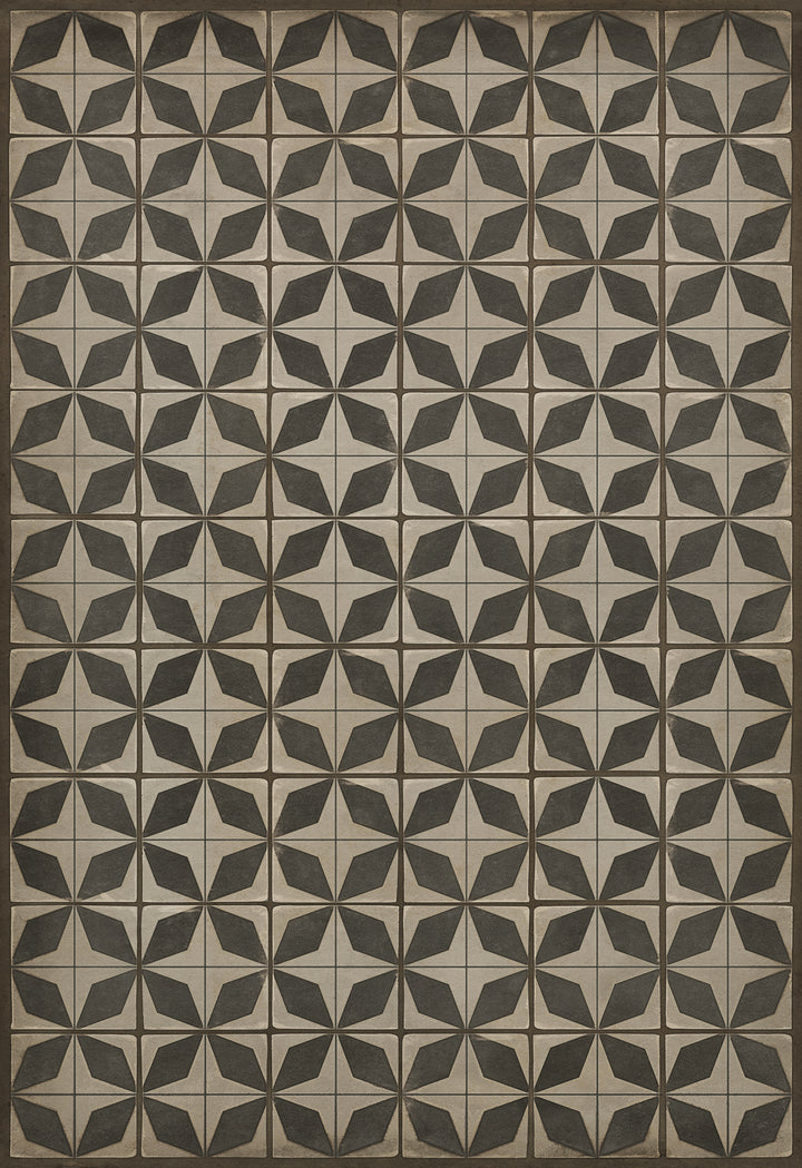 Vintage Vinyl Floorcloth Rug (Pattern 54 Sputnik)