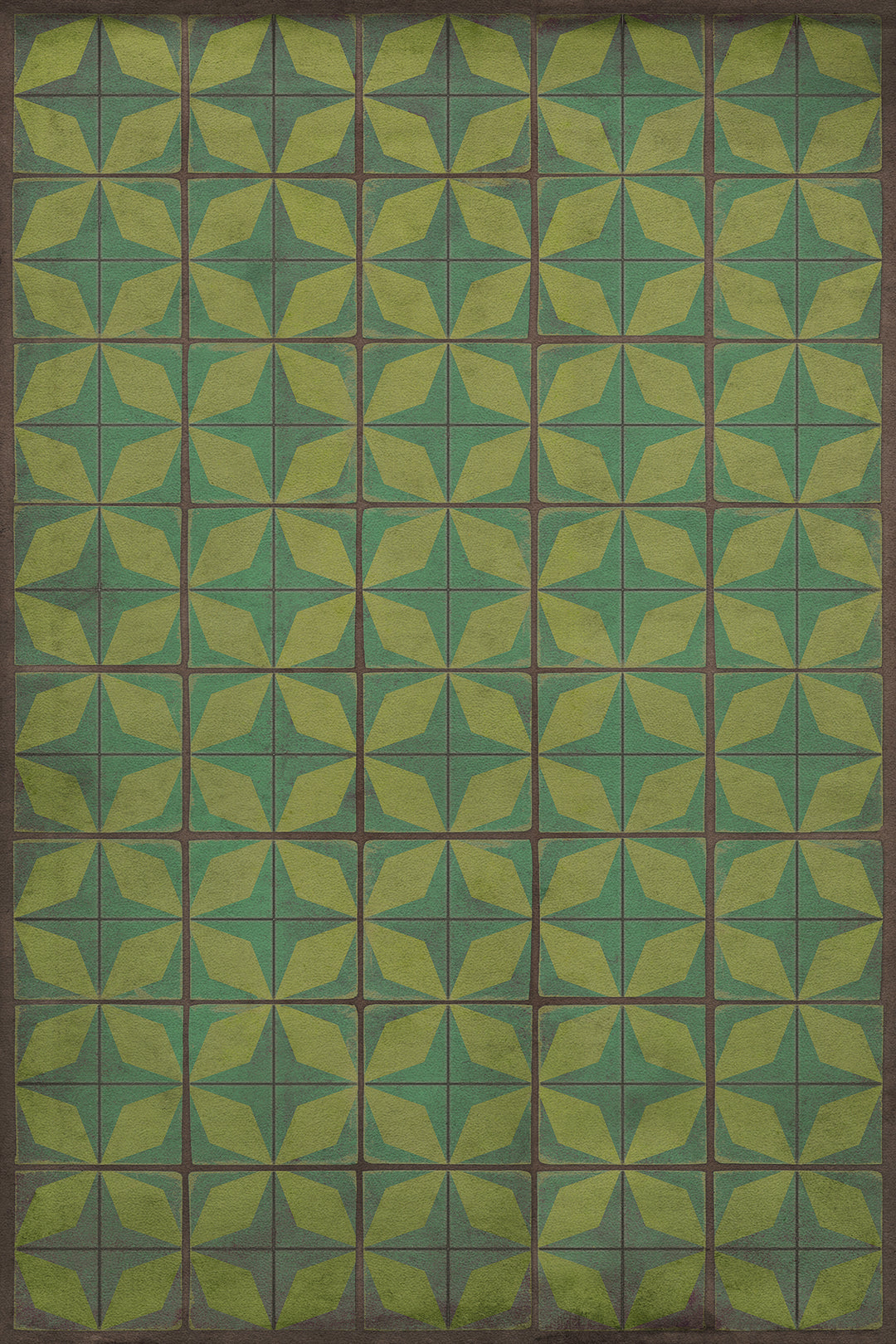 Vintage Vinyl Floorcloth Rug (Pattern 54 All Systems Go) - Hudson & Vine