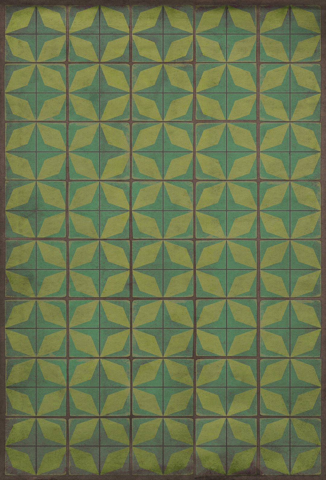Vintage Vinyl Floorcloth Rug (Pattern 54 All Systems Go) - Hudson & Vine