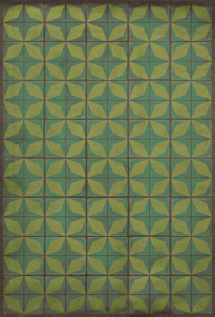 Vintage Vinyl Floorcloth Rug (Pattern 54 All Systems Go) - Hudson & Vine