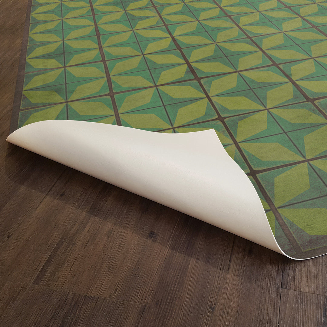 Vintage Vinyl Floorcloth Rug (Pattern 54 All Systems Go) - Hudson & Vine
