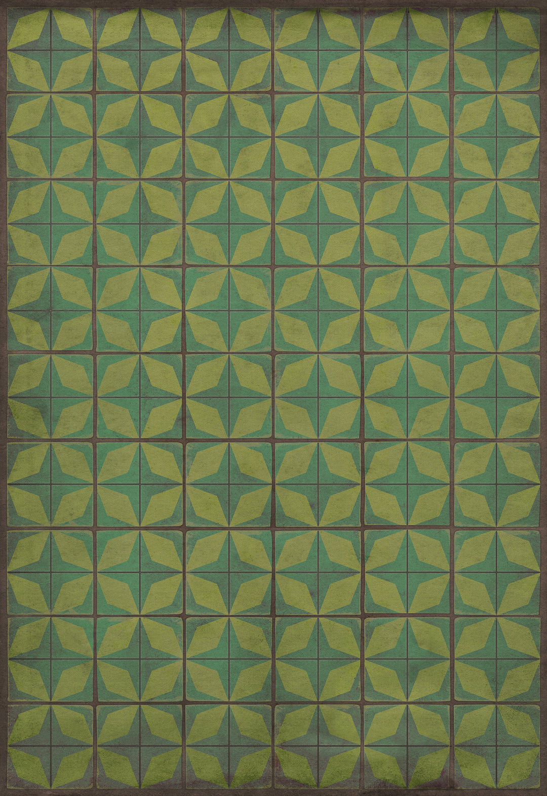 Vintage Vinyl Floorcloth Rug (Pattern 54 All Systems Go) - Hudson & Vine
