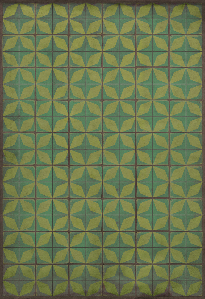 Vintage Vinyl Floorcloth Rug (Pattern 54 All Systems Go) - Hudson & Vine