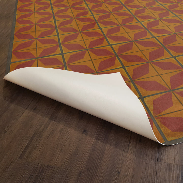 Vintage Vinyl Floorcloth Rug (Pattern 54 Mars Rising)