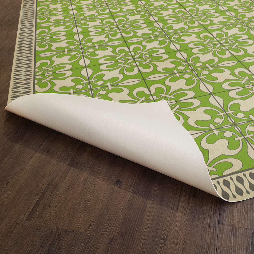 Vintage Vinyl Floorcloth Rug (Pattern 55 Field Day)