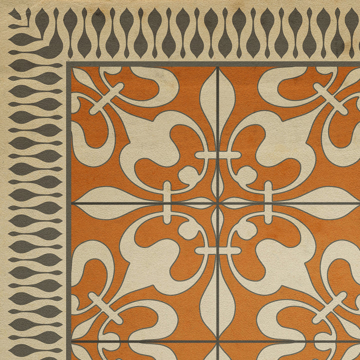Vintage Vinyl Floorcloth Rug (Pattern 55 The Heat of Summer)