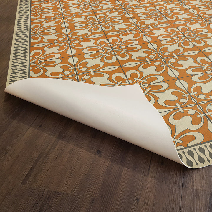 Vintage Vinyl Floorcloth Rug (Pattern 55 The Heat of Summer)