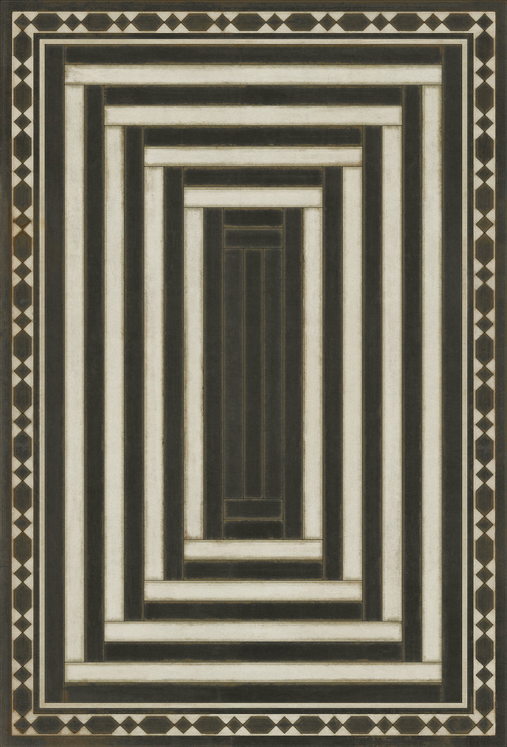 Vintage Vinyl Floorcloth Rug (Pattern 18 Son of Heaven)