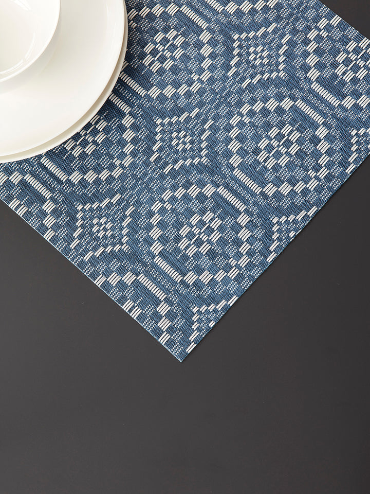 Chilewich Overshot Rectangle Place Mats Set/4 (Denim)