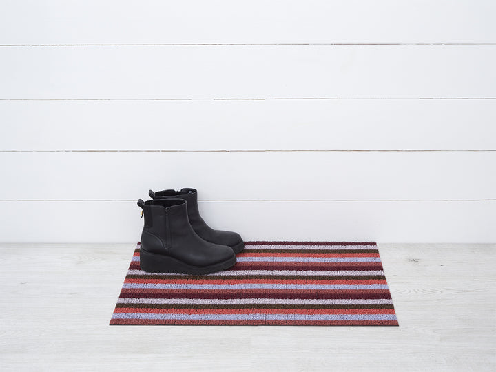 Chilewich Even Stripe Shag Floor Mats (Berry)