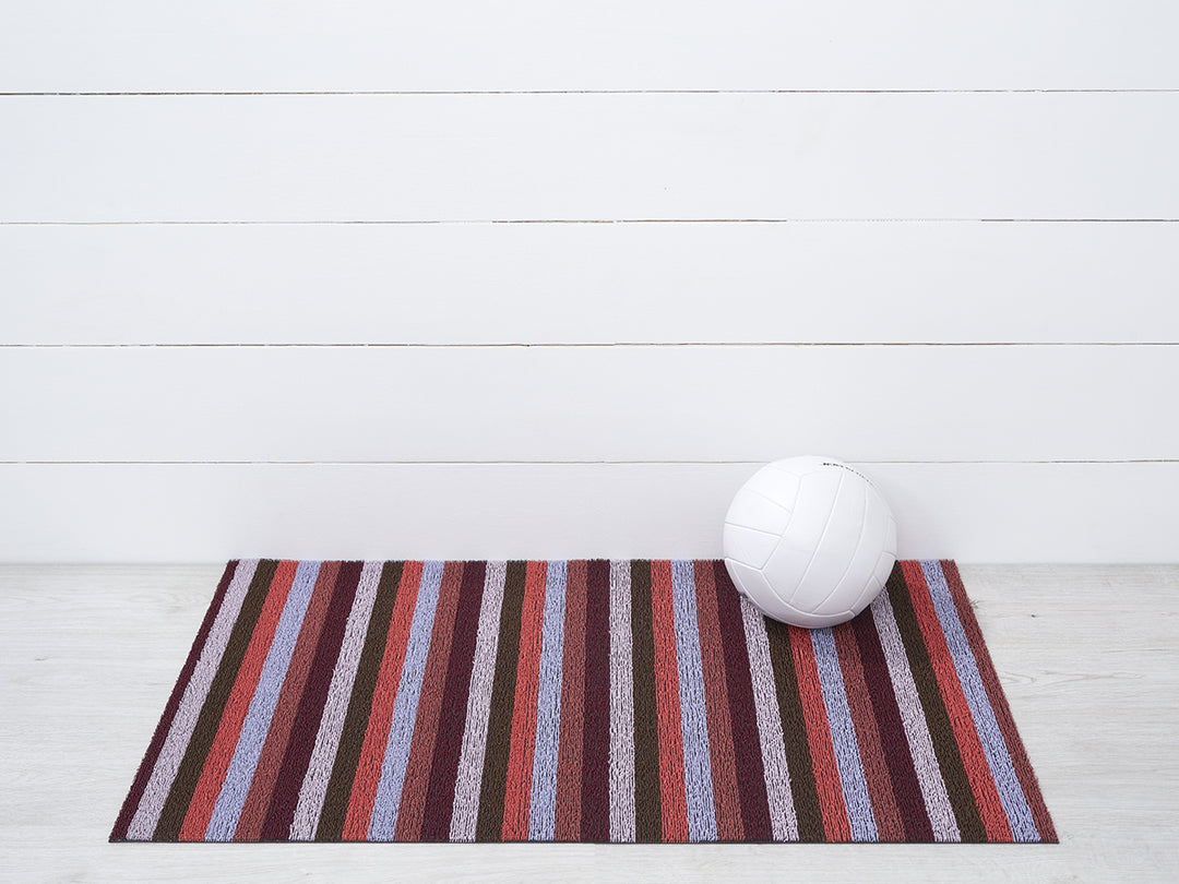 Chilewich Even Stripe Shag Floor Mats (Berry)