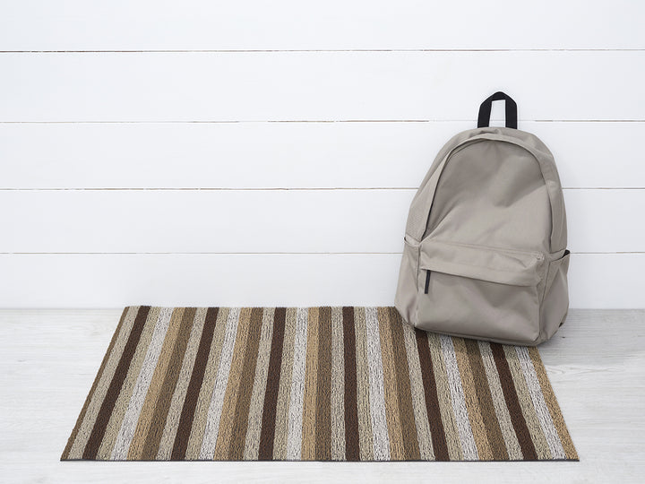 Chilewich Even Stripe Shag Floor Mats (Mocha)