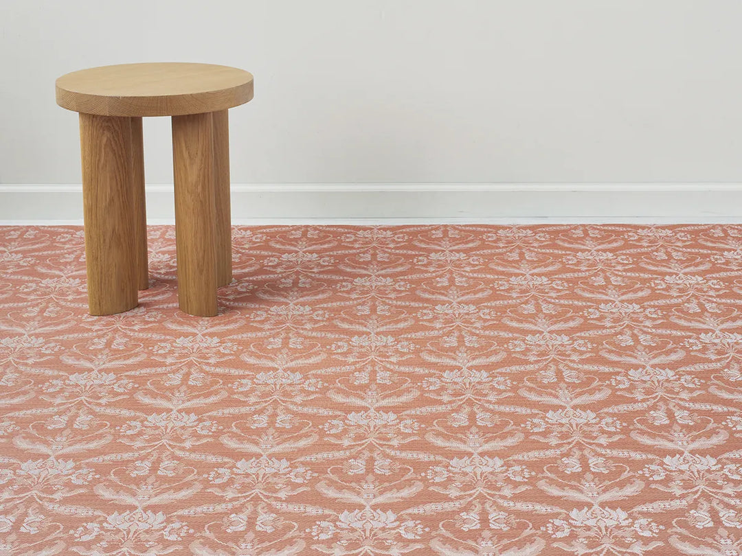 Martha Stewart x Chilewich Damask Woven Floormat Rug (Burnt Coral)