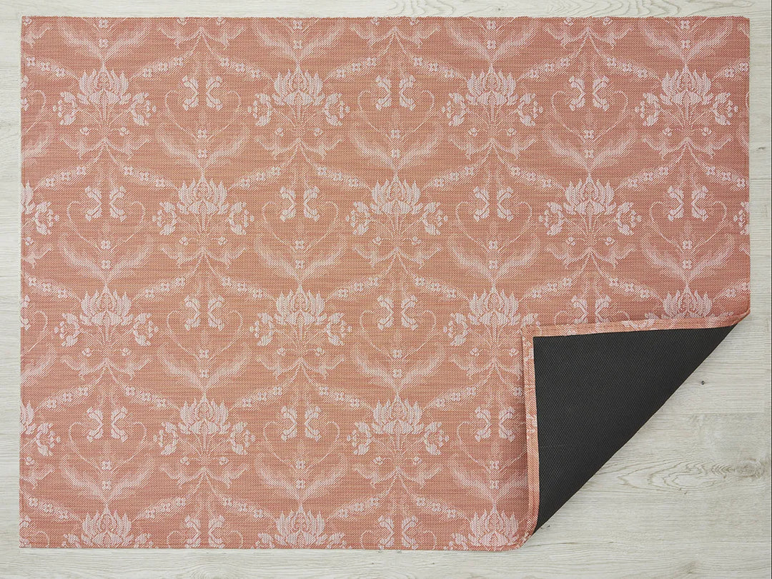 Martha Stewart x Chilewich Damask Woven Floormat Rug (Burnt Coral)