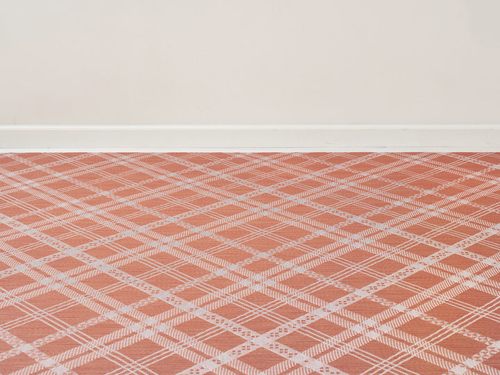 Martha Stewart x Chilewich Ribbons Woven Floormat Rug (Burnt Coral)